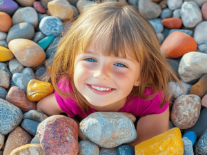 Bienfaits de la lithothérapie pour les enfants avec des pierres naturelles comme l'améthyste et le quartz rose